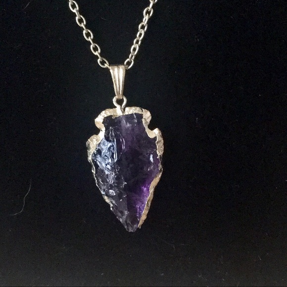Hand Crafted Jewelry - 🆕 Handcrafted Amethyst Arrowhead Pendant Necklace